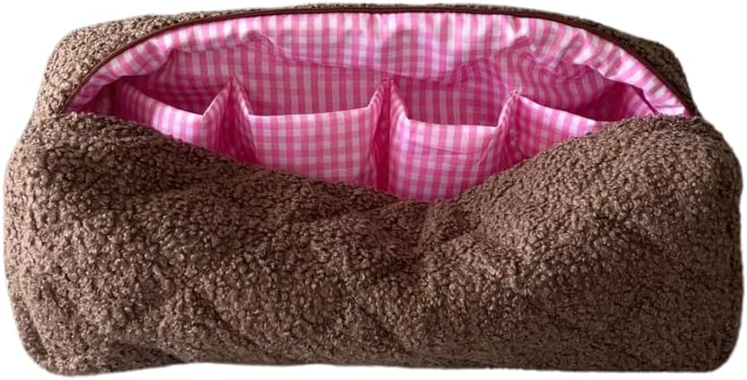 Sherpa Travel Bag for Hair Tools&Attachments–Compatible with Dyson ,Shark, Travel Storage Bag, Portable case Organizer,multifaction Large brown Cosmetic Bag with Pockets, Pink, Casual