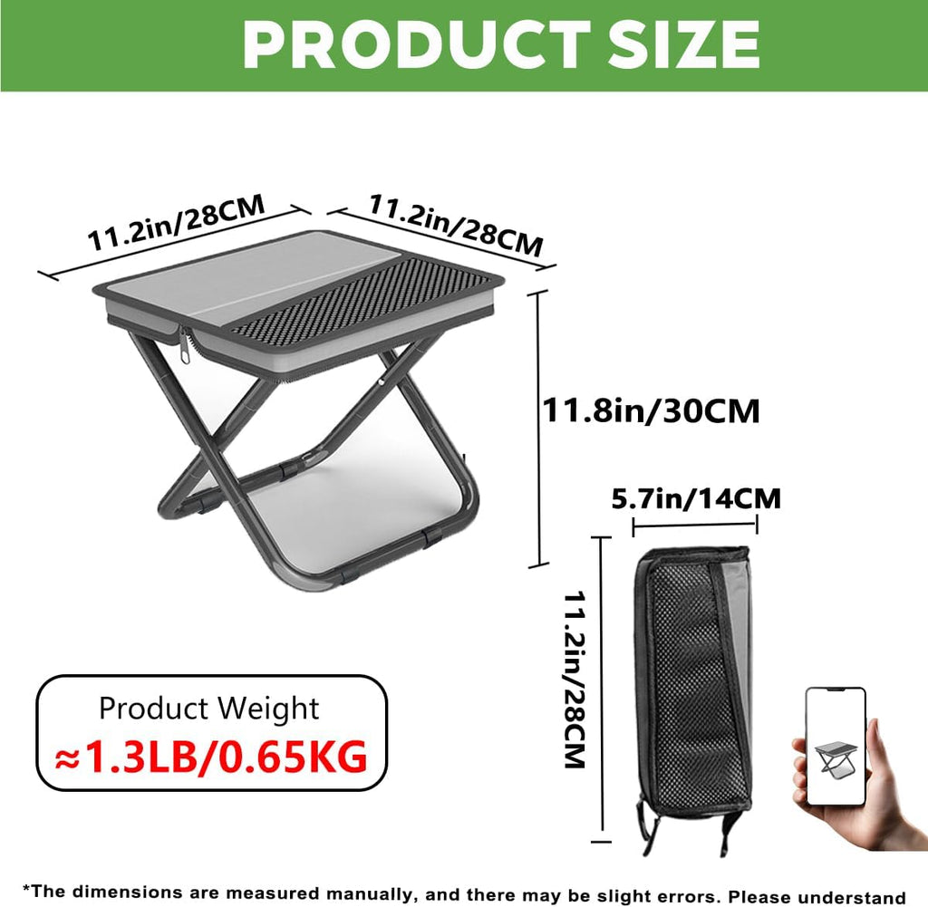2-in-1 Collapsible Camping Stool & Sling Bag / 220LB Load Capacity Folding Portable Fishing Stool/Collapsible Stool for Camping, Hiking, Fishing, Gardening & Beach Outdoor Activities,Grey