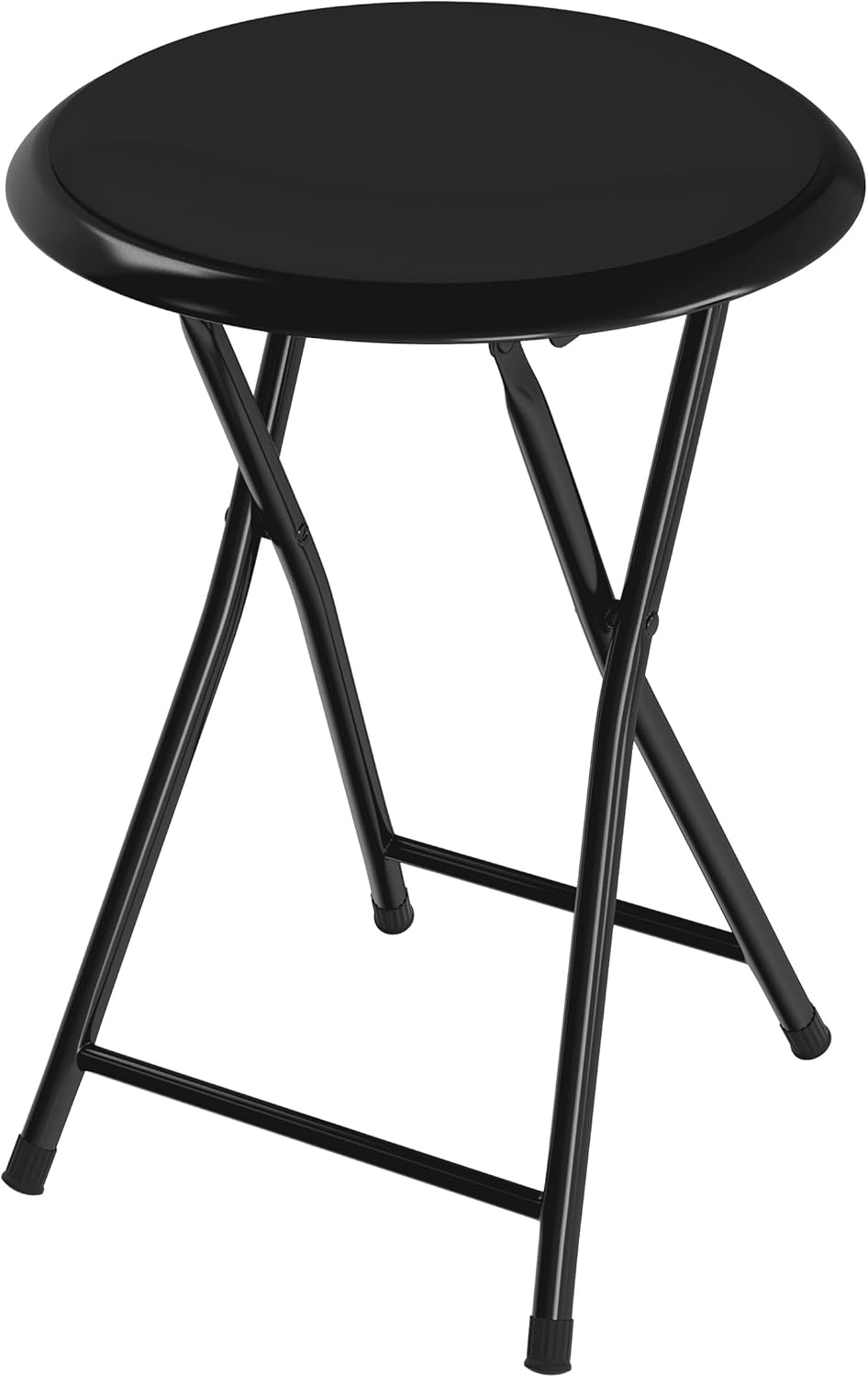 Folding Stool - Backless 18-Inch Stool with 225lb Capacity for Kitchen or Rec Room - Portable Indoor Counter Bar Stools by  (Black)