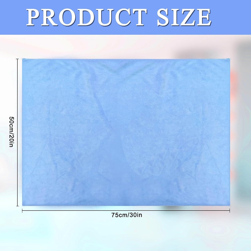 6 Pcs Extra Large Microfiber Cleaning Cloth, 20" x 30" Washable Reusable Large Floor Cloth Rags, Microfiber Towels for Mop Cleaning Office Bathrooms Housekeeping (Blue, White)