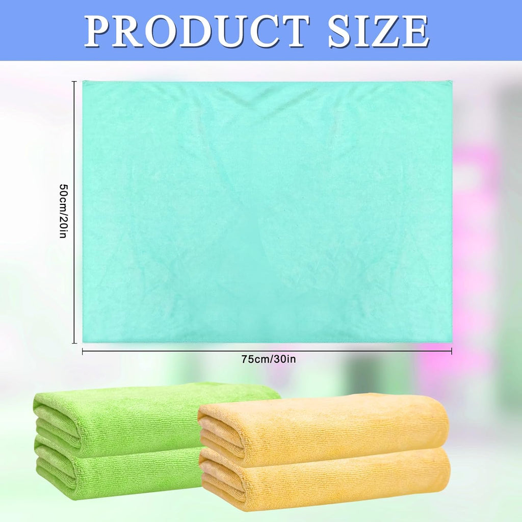 6 Pcs Extra Large Microfiber Cleaning Cloth, 20" x 30" Washable Reusable Large Floor Cloth Rags, Microfiber Towels for Mop Cleaning Office Bathrooms Housekeeping (Orange, Green)