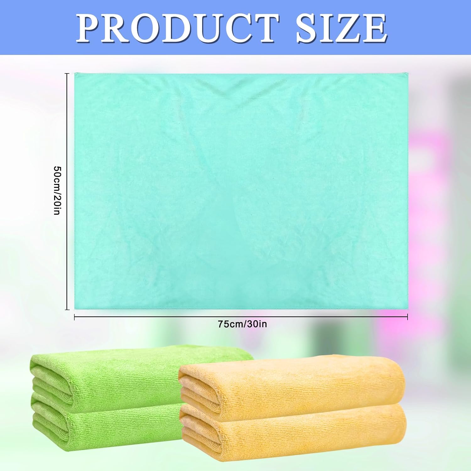 6 Pcs Extra Large Microfiber Cleaning Cloth, 20" x 30" Washable Reusable Large Floor Cloth Rags, Microfiber Towels for Mop Cleaning Office Bathrooms Housekeeping (Orange, Green)