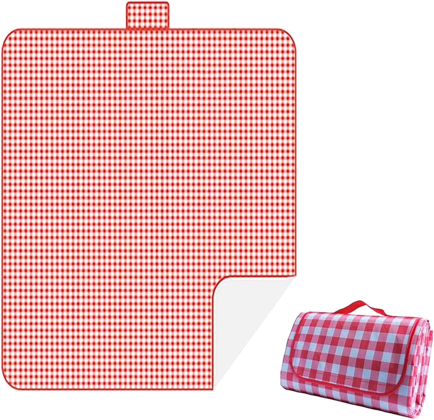 Waterproof Camping Blanket, 118 Inch x 80 Inch Enlarge Foldable Polyester Fiber Picnic Mat for Beach and Park Camping (red)