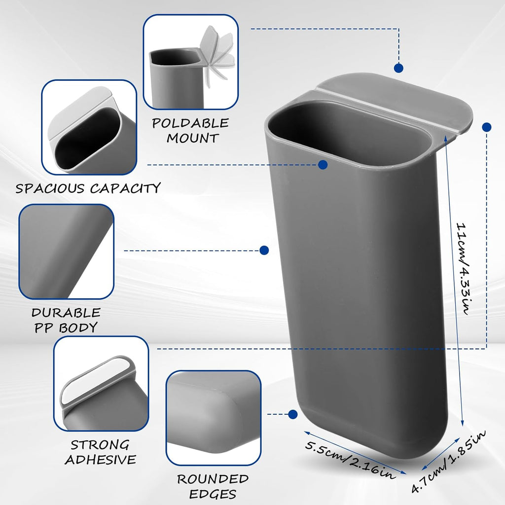 6 Pcs Screen Pen Pencil Holders Attachable Deskside Pen Holder Computer Monitor Desktop Pencil Organizer with Self Adhesive Attacher for Office Supplies Work Gadgets Storage(Gray, White)