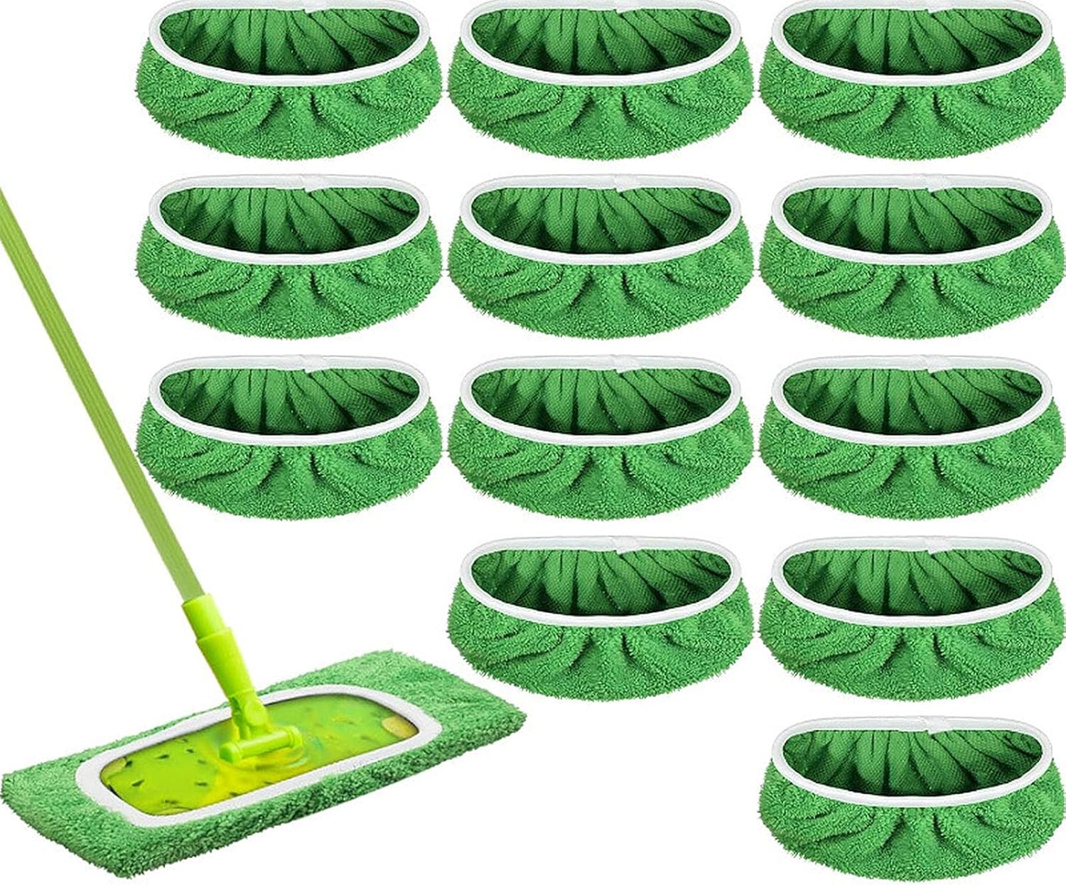 12-Pack Reusable Coral Fleece Mop Pads Washable Wet Mopping Cloths and Dry Sweeping Cloths for  – Washable Wet & Dry Microfiber Pads for Surface/Hardwood Floor Cleaning, Tile & More.