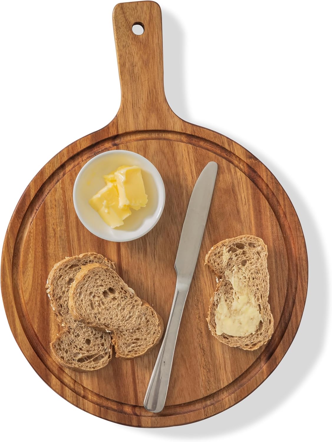 Acacia Wood Cutting Boards,Round Chopping for Kitchen and Dining Room, Serving Board Bread, Vegetables, Meat