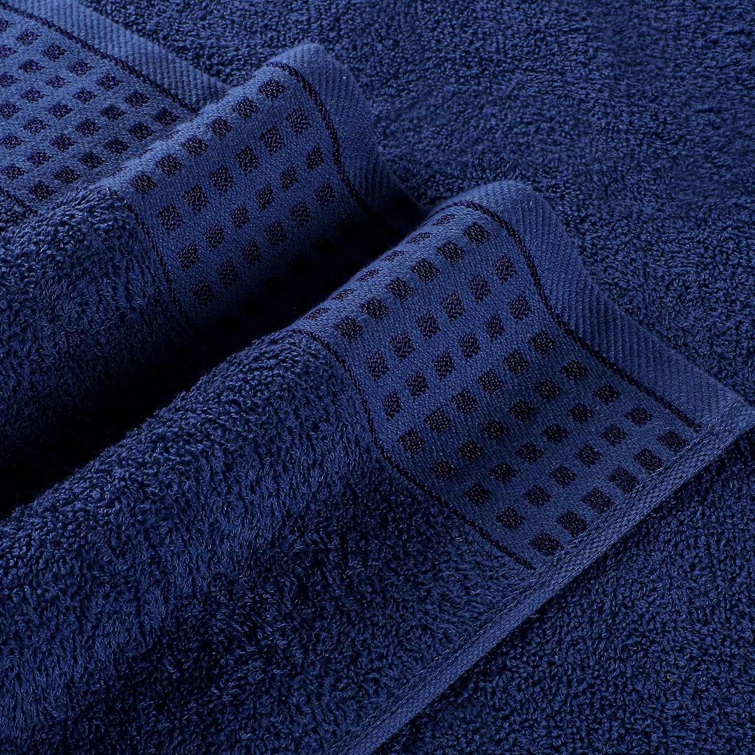 100% Cotton 2 Pack Oversized Bath Towel Set 28x55 Inches, Ultra Soft Highly Absorbant Compact Quickdry & Lightweight Large Bath Towels, Ideal for Gym Travel Camp Pool - Navy Blue