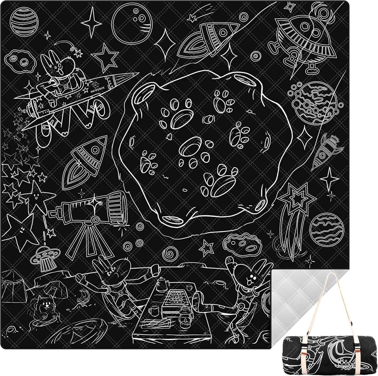 Graffiti Picnic Blanket, 79" x 79" Extra Large Outdoor Picnic Mat, Outdoor Blanket, Beach Blanket, Washable Foldable Portable Blanket for Park Grass/Beach/Camping/Concerts