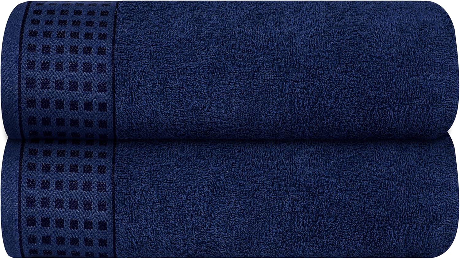 100% Cotton 2 Pack Oversized Bath Towel Set 28x55 Inches, Ultra Soft Highly Absorbant Compact Quickdry & Lightweight Large Bath Towels, Ideal for Gym Travel Camp Pool - Navy Blue