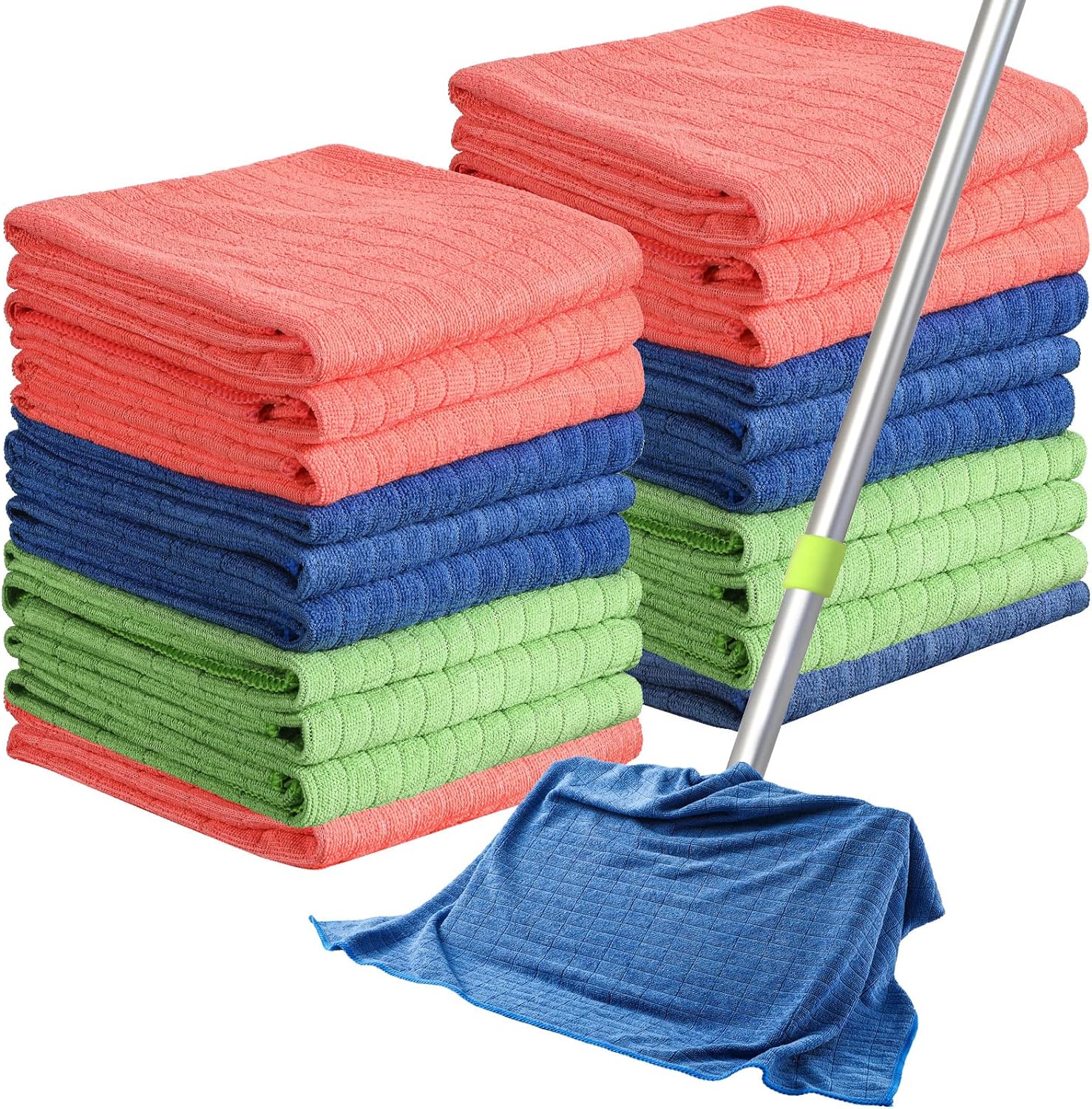 20 Pieces Extra Large Microfiber Cleaning Cloth Rags Towels Bulk 20 x 28 Inch Washable Microfiber Reusable Car Drying Towel for Home Cleaning Car Wash Pet Drying, Red, Green, Blue